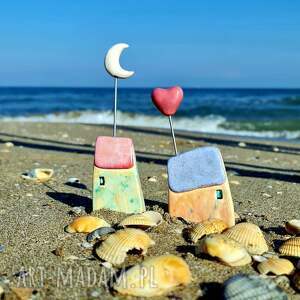 Bajkowe domki, ceramika, domek, serce, księżyc