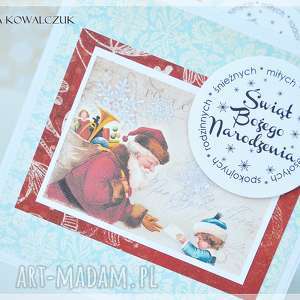 scrapbooking kartki kartka świąteczna, bożonarodzeniowa