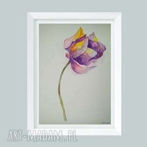 fioletowy kwiatek - akwarela formatu a4