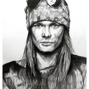 axl rose - seria ikony A3, rysunek, guns and roses, portret, ołówek, muzyka