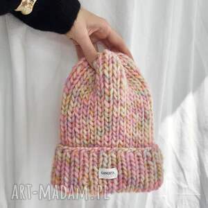 Ciepła czapka damska Lily 100% wełna handmade