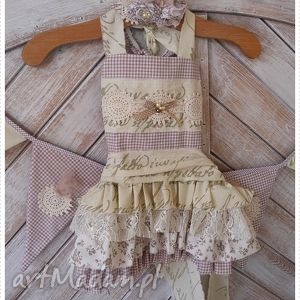 fartuszek-sukienka opaska, ubranka, sesja dziecko, vintage