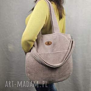 1 💗 pastelowy róż - duża torba na co dzień pojemna, funkcjonalna