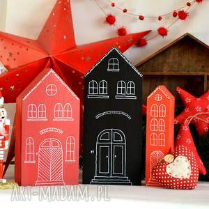 prezent 3 x kamieniczki, domki drewniane