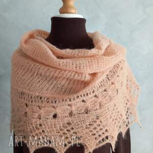chustki i apaszki chusta z alpaki jedwabiu ręcznie robiona na drutach, pomysł