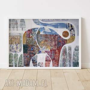 plakat 50x70 cm - szczęśliwy słoń wydruk, abstrakcja, obraz