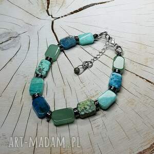 bransoletka talizman ochronny kamienie szczęścia bs16, turkus amazonit apatyt