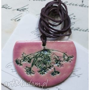 wisior różowy koper ceramika