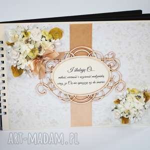 biala konwalia album na zdjęcia z kwiatami ślub, scrapbooking wesele