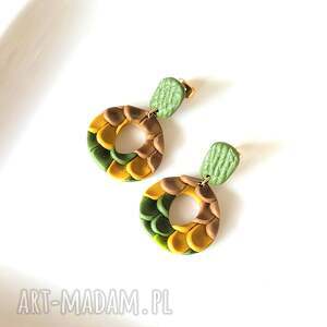 livka kolczyki smocza łuska - sztyft złoty niej made in poland jesieniara