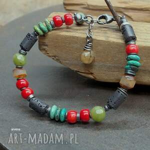 Afrykańskie tony 02, bursztyn, bransoletka kolorowa