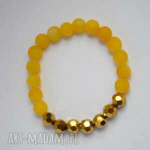 ręcznie wykonane bracelet by sis: eleganka bransoletka ze złotych kryształów