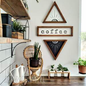 zestaw napis coffee 2x sun, dekoracja na ścianę, kawa kuchenna ściana