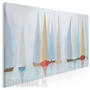 obraz na płótnie - żaglówki regaty pastelowy marynistyczny 70x50 cm 81801