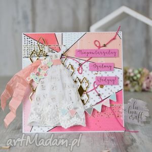 scrapbooking kartki kartka na wieczór panieński - wzór, suknia, panna