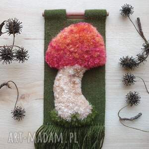mini makatka z koźlakiem, ozdoba na ścianę ścienna, motyw grzyba