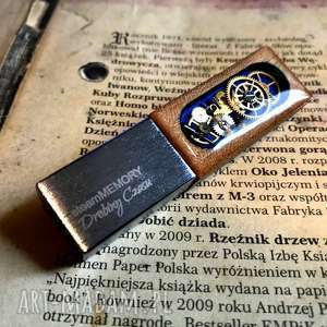 steammemory of wood blue - pendrive led, usb, unikat prezent