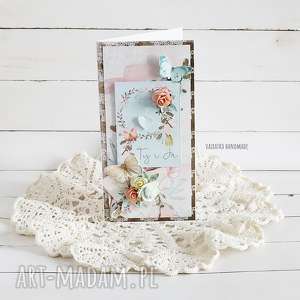 ręcznie wykonane scrapbooking kartki ty i ja, kartka ślubna w pudełku