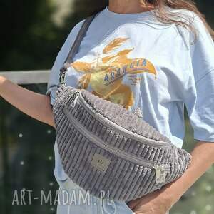 damska sztruksowa Szara, maxi, nerka XL