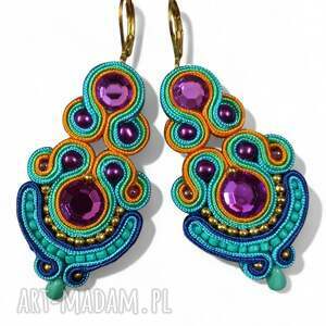 Kolczyki sutasz Nane rękodzieło kolorowe