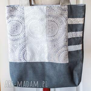 handmade piękna torba - szara klasyka