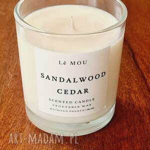 handmade świeczniki świeca roślinna sandalwood cedar