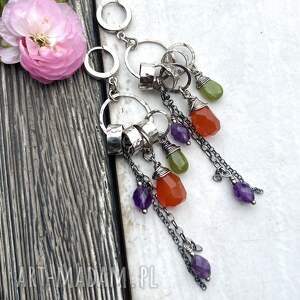 energia wiosny - kolorowe srebrne kolczyki, energetyczna biżuteria kolczyki