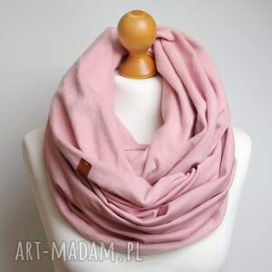 gruby komin zimowy bawełniany, szal szalik tuba dresowy na zimę rose