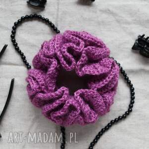 scrunchie frotka gumka do włosów szydełkowa, sruchie