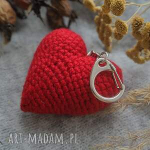 ręcznie robione breloki brelok czerwone serce - prezent na walentynki