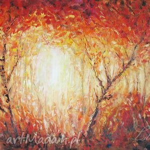 liliarts obraz - jesień olej na płótnie pejzaż, natura, olejny malowany