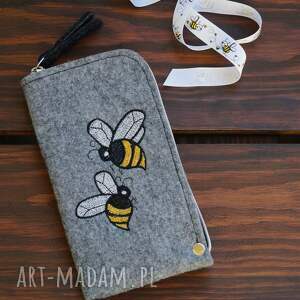 handmade etui na telefon - pszczółki
