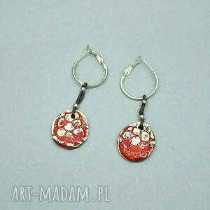 prezent na święta, kolczyki delikatne koronki, ceramika, unikatowe