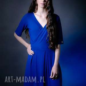 sukienki sukienka kopertowa - czuję się świetnie" kobalt