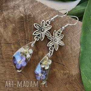 kolczyki z niezapominajkami k148, niebieskie kwiaty biżuteria na lato