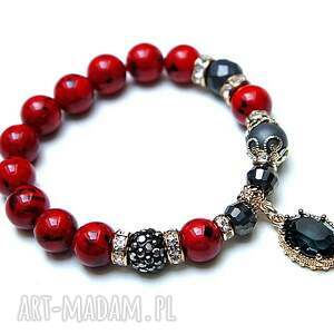 handmade kolekcja rich - red and grey /glamour/ - bransoletka