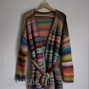 ręcznie robione swetry multikolorowy sweter z merino