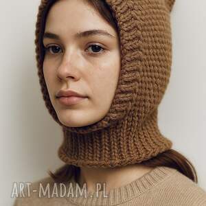 Balaclava kominiarka kaptur zamiast czapki z wełną merino