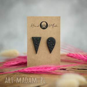 Kolczyki Nie Do Pary - czarne, asymetryczne, różne