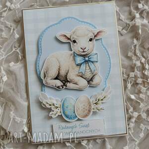 pomysł na świąteczny prezent Kartka wielkanocna z barankiem