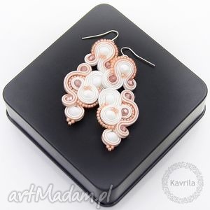 kolczyki soutache lespire peach - Kavrila biżuteria