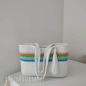 torba szydełkowa ze sznurka na ramię 40cmx30cm, zakupy