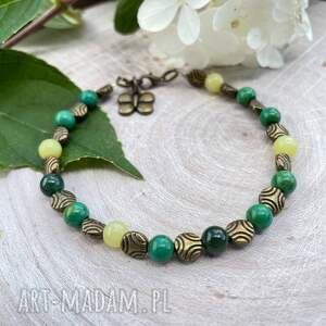 bransoletka z turkusem afrykańskim w stylu vintage w204, kolor starego złota