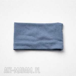 opaska wiosenna szeroka niebieska dzianinowa podwójna mocno trzyma się głowy