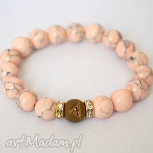 handmade bransoleta nude howlite&gold drusen