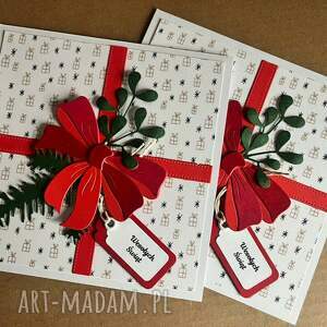 Zestaw 2 kartek bożonarodzeniowych handmade - scrapbooking