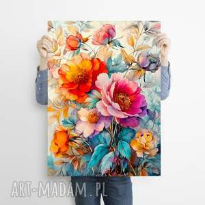 Prezent Kwiaty - grafika na plakacie na A3, plakat, a3