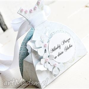 ręczne wykonanie scrapbooking kartki pudełeczko ślubne - podarunek