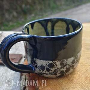 ceramiczny kubek, czaszki 640 na kawę herbatę, prezent ceramika
