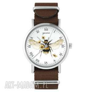yenoo zegarek - bee natural brązowy, nylonowy, zegarek, nylonowy pasek